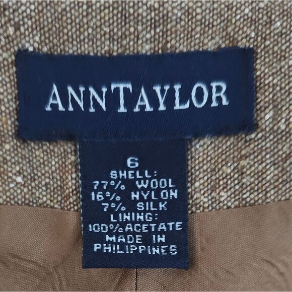 Ann Taylor Wool Silk Tweed A-Line Skirt Sz 6 Brown Timeless Winter Work Classic - Picture 7 of 12